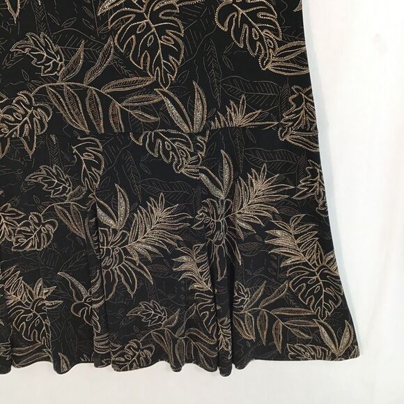 Chico's 3 Travelers Sleeveless Dress Women's XL Black Leaf Print Tropical Vacay - Picture 11 of 13